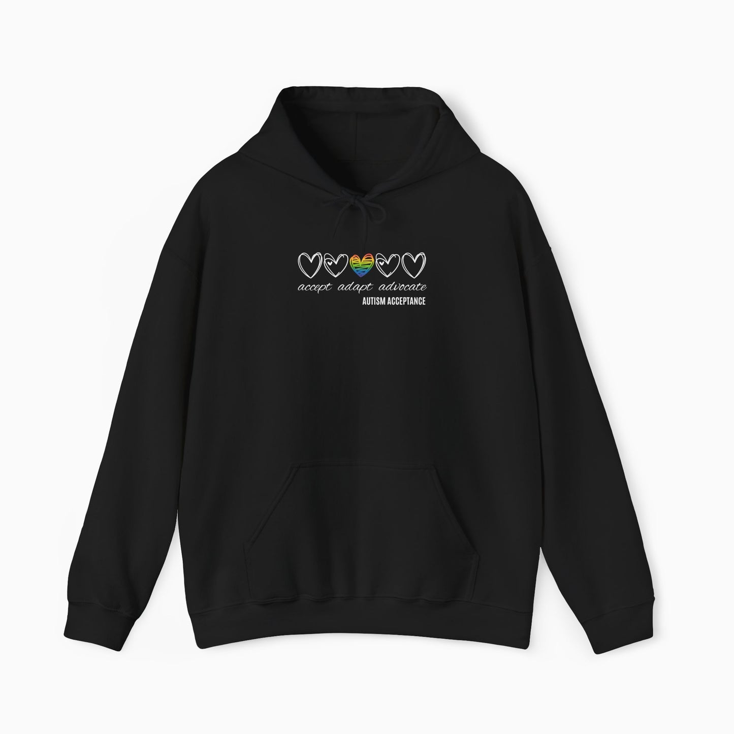 Accept Adapt Advocate Rainbow Love Heart Hoodie