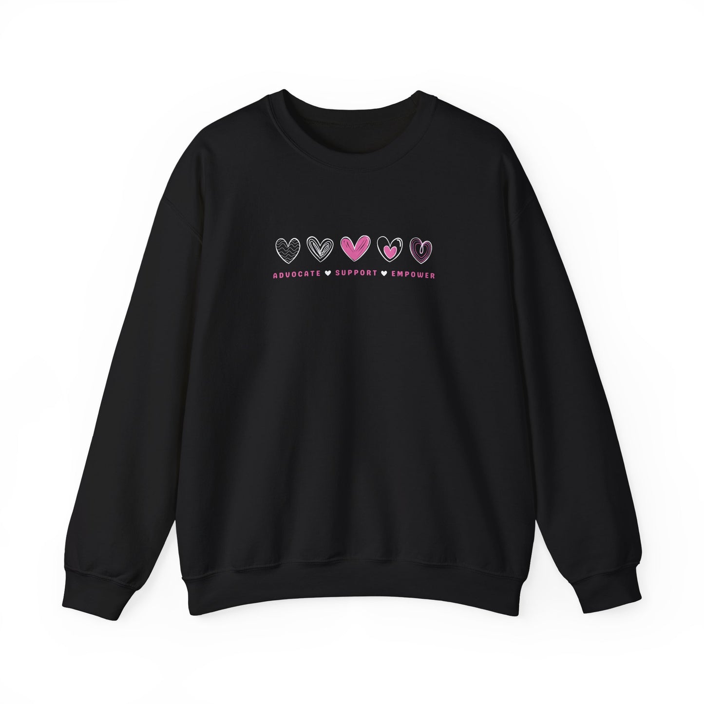 Advocate Support Empower Love Hearts Sweatshirt
