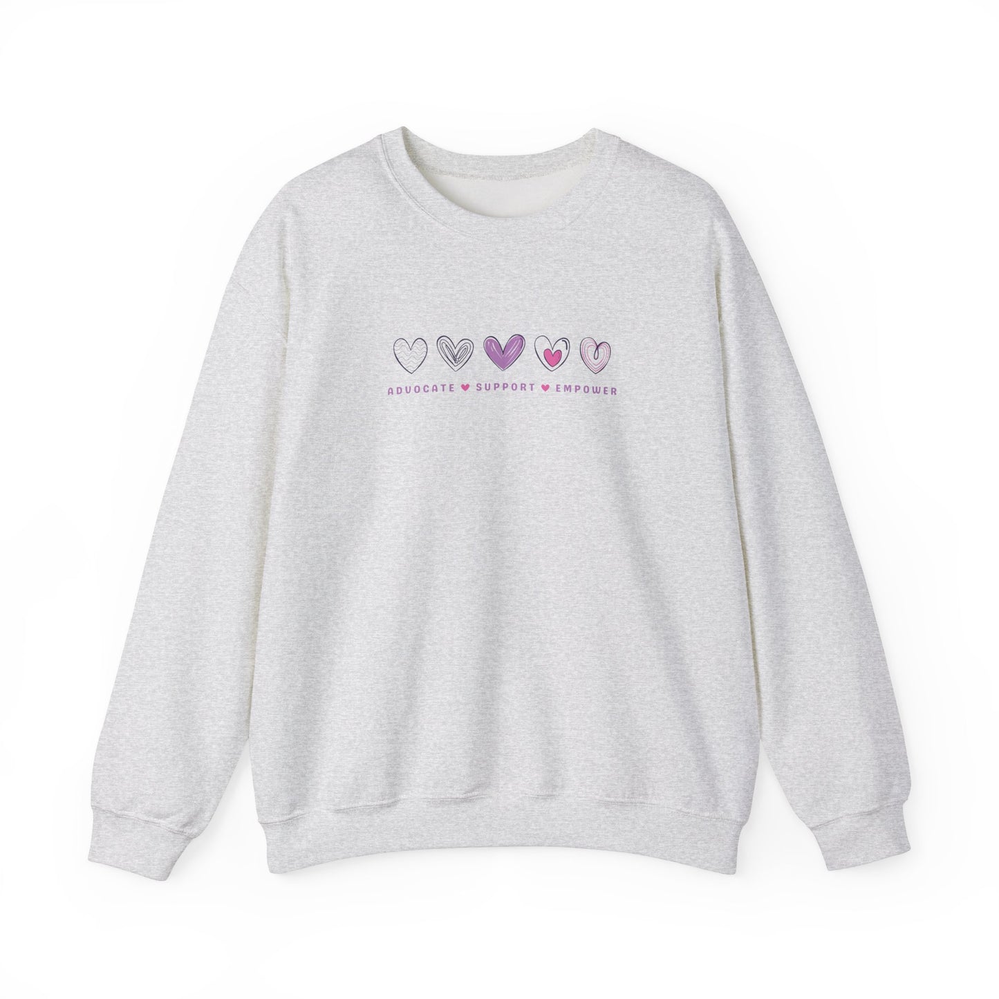 Advocate Support Empower Love Hearts Sweatshirt