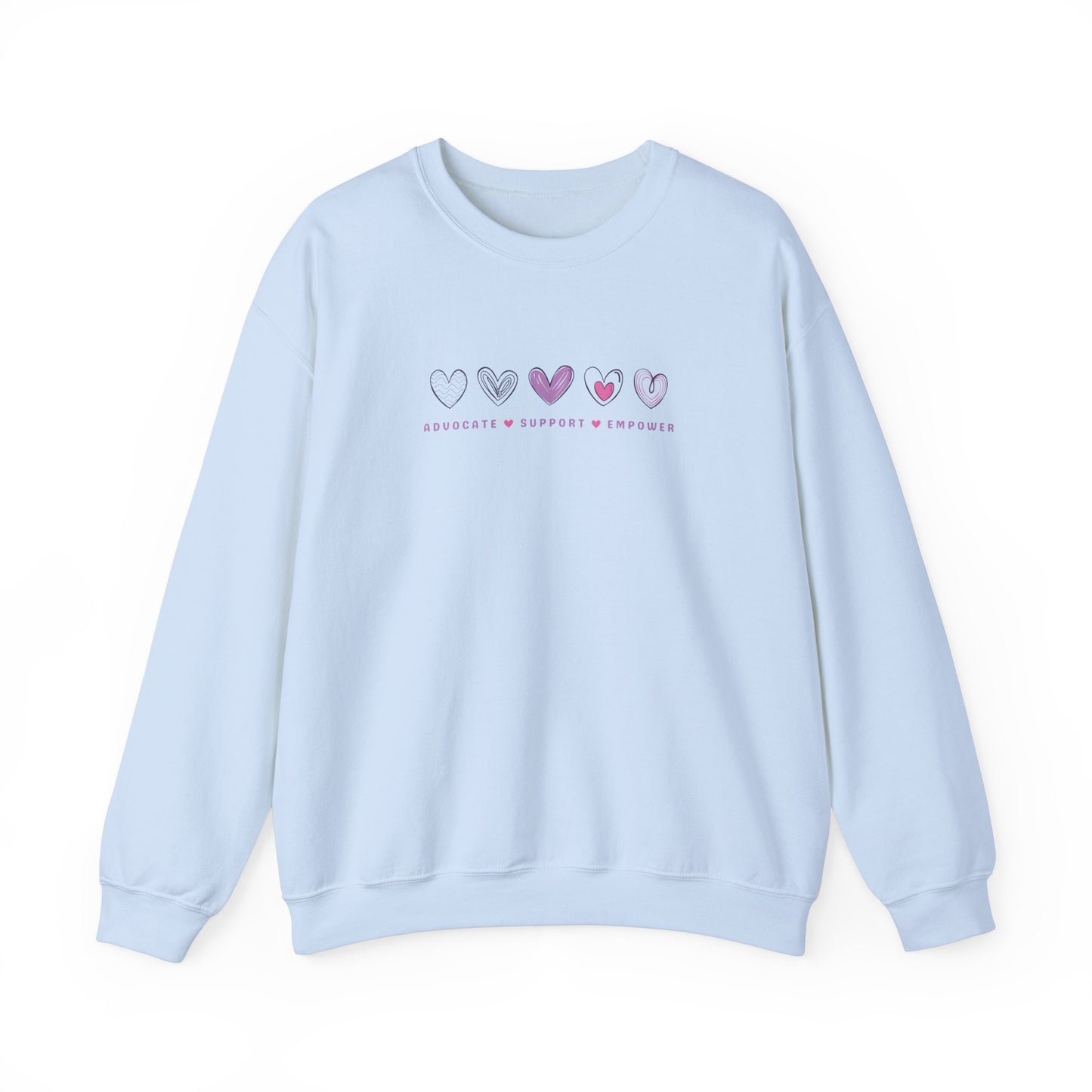 Advocate Support Empower Love Hearts Sweatshirt