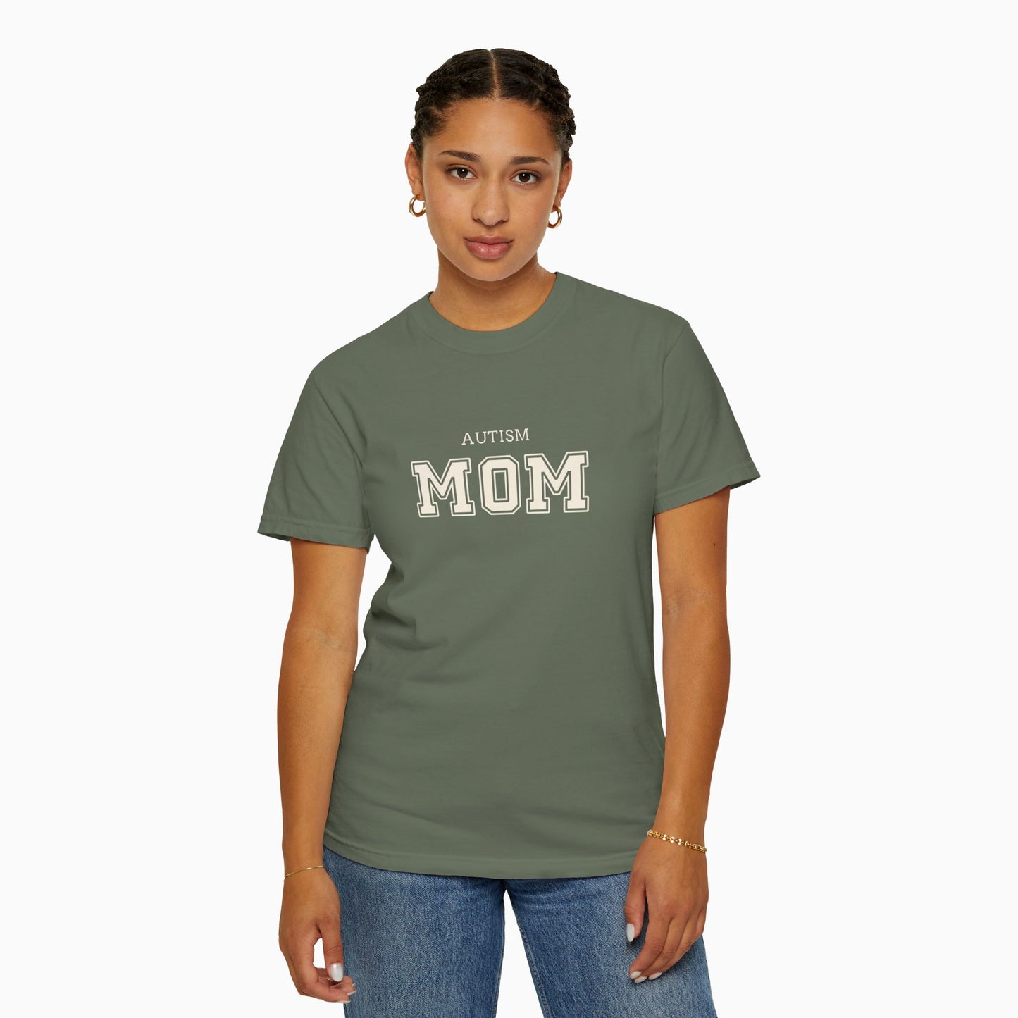 Autism Mom College Comfort Colors Tee