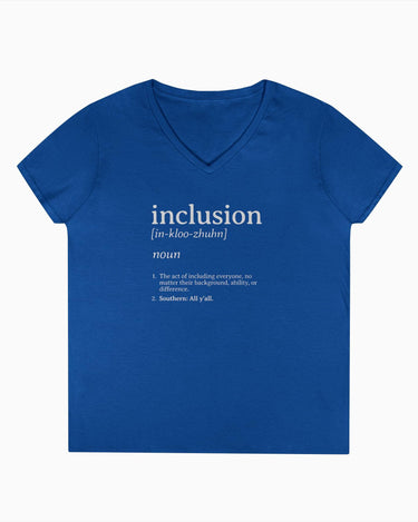 Autism V - neck - Inclusion Definition - Southern Style Ladies V - Neck T-Shirt - Daily Bloom