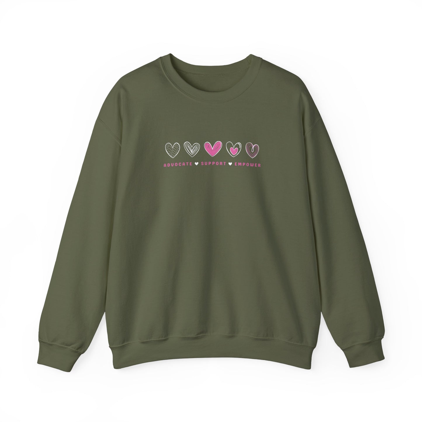 Advocate Support Empower Love Hearts Sweatshirt