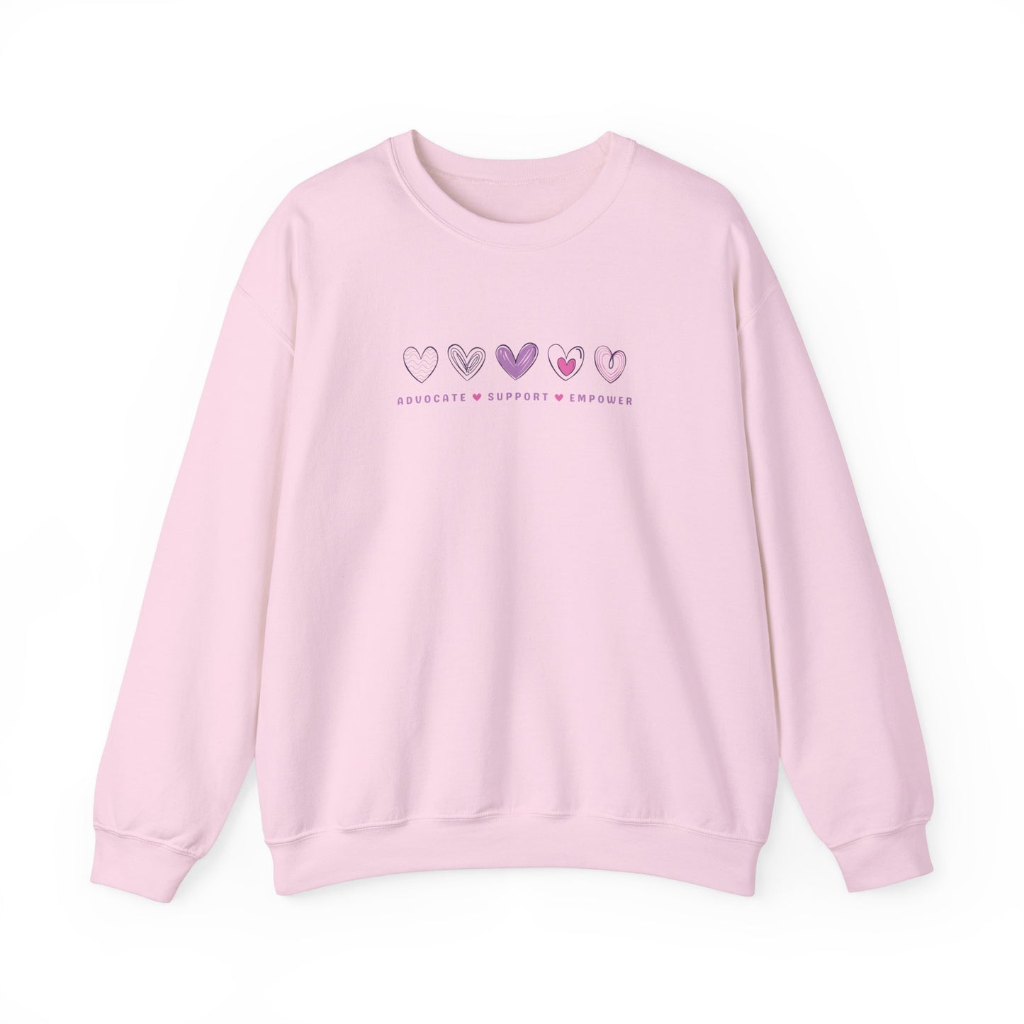 Advocate Support Empower Love Hearts Sweatshirt