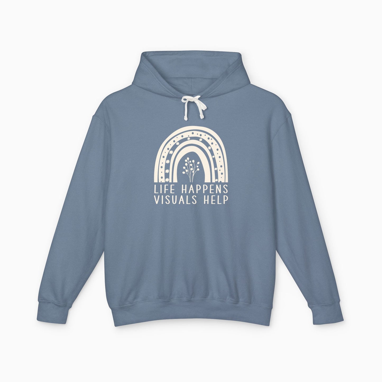 Life Happens Visuals Help Comfort Colors Lightweight Hoodie