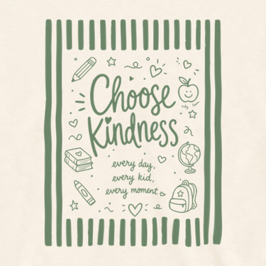Choose Kindness Boxy Tee Ivory t-shirt, design close-up
