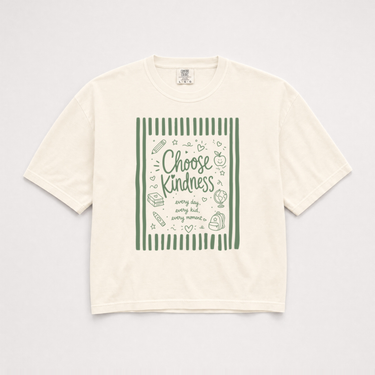 Choose Kindness Boxy Tee Ivory t-shirt, front