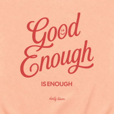 Good Enough Is Enough Boxy Tee Peachy t-shirt, back design close-up