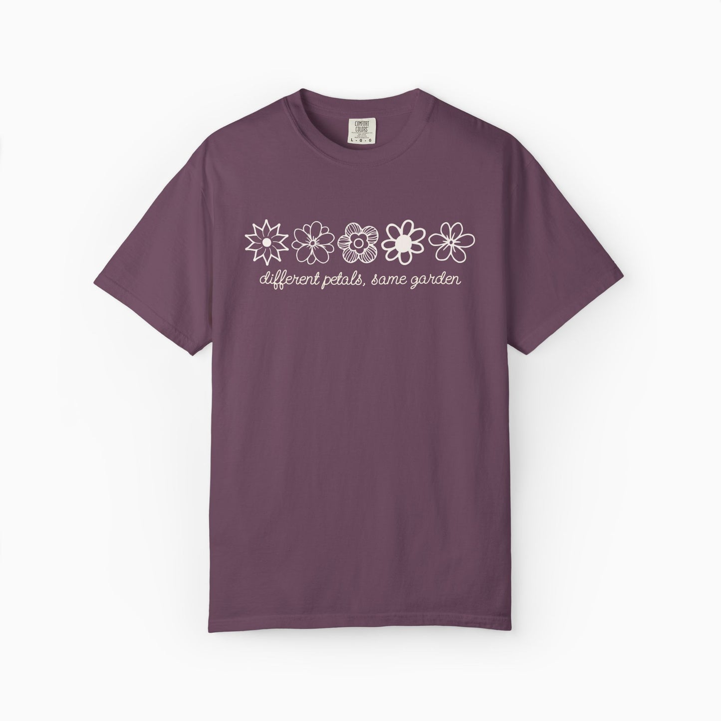 Different Petals Same Garden Flower Sketches Comfort Colors Tee