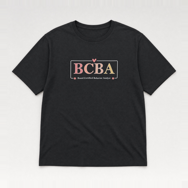 BCBA Outline Tee Black t-shirt, front