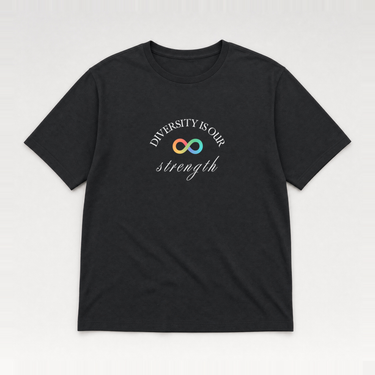 Diversity Is Our Strength Tee Black t-shirt, front