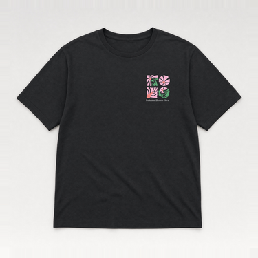 Inclusion Blooms Here Tee Black t-shirt, front