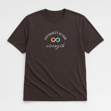 Diversity Is Our Strength Tee Dark Chocolate t-shirt, front