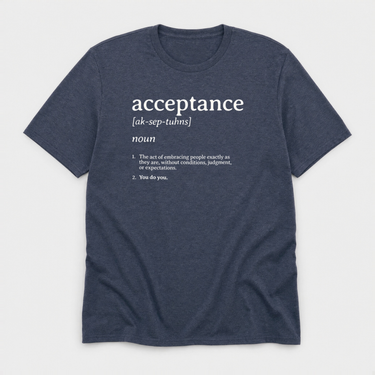 Acceptance Definition Tee Heather Navy t-shirt, front