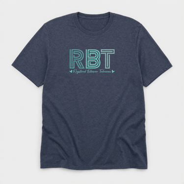 RBT Geometric Tee Heather Navy t-shirt, front