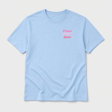 Proud Autism Sister Tee Light Blue t-shirt, front