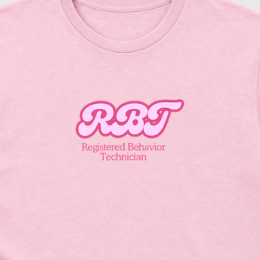 RBT Groovy Tee Light Pink t-shirt, design close-up