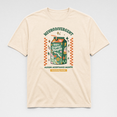 100% Original Thoughts Tag Free Tee Natural t-shirt, front