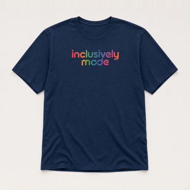 Inclusively Made Tag-Free Tee Navy t-shirt, front