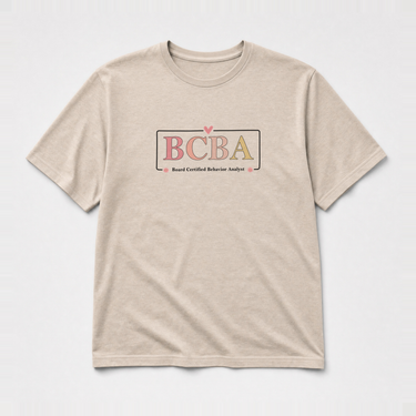BCBA Outline Tee Sand t-shirt, front