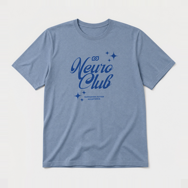 Neuro Club Unisex Tag Free T-Shirt Stone Blue t-shirt, front