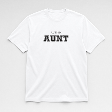 Autism Aunt College Tee White t-shirt, front