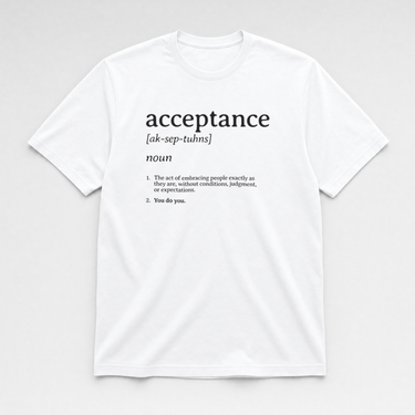 Acceptance Definition Tee White t-shirt, front