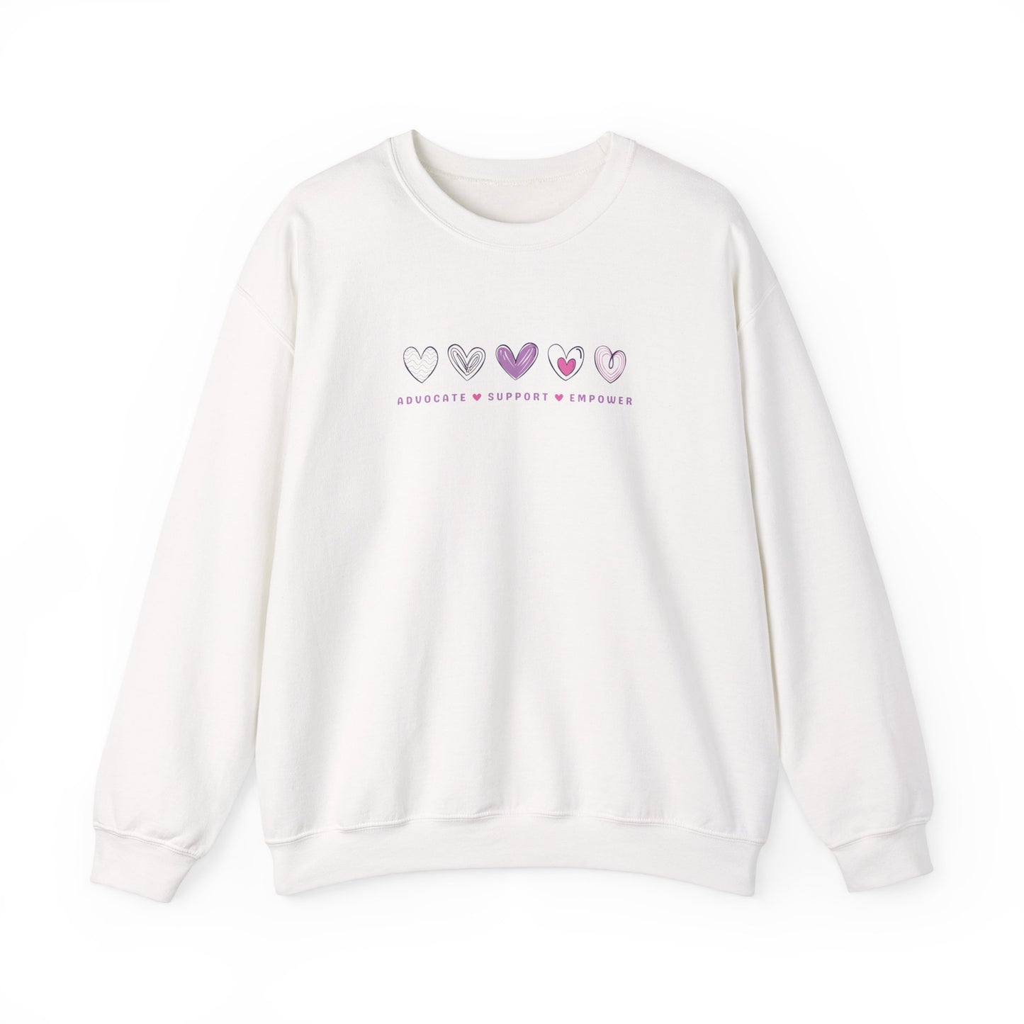Advocate Support Empower Love Hearts Sweatshirt
