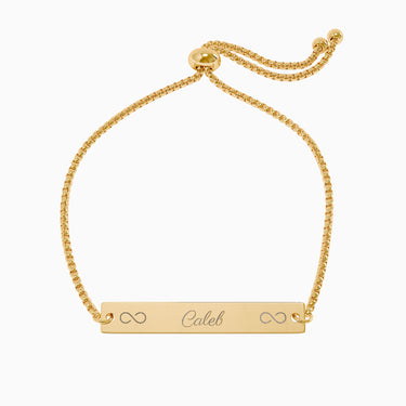 Autism Accessories - Infinitely Loved Bar Bracelet with Personalized Name Engraving - Daily Bloom