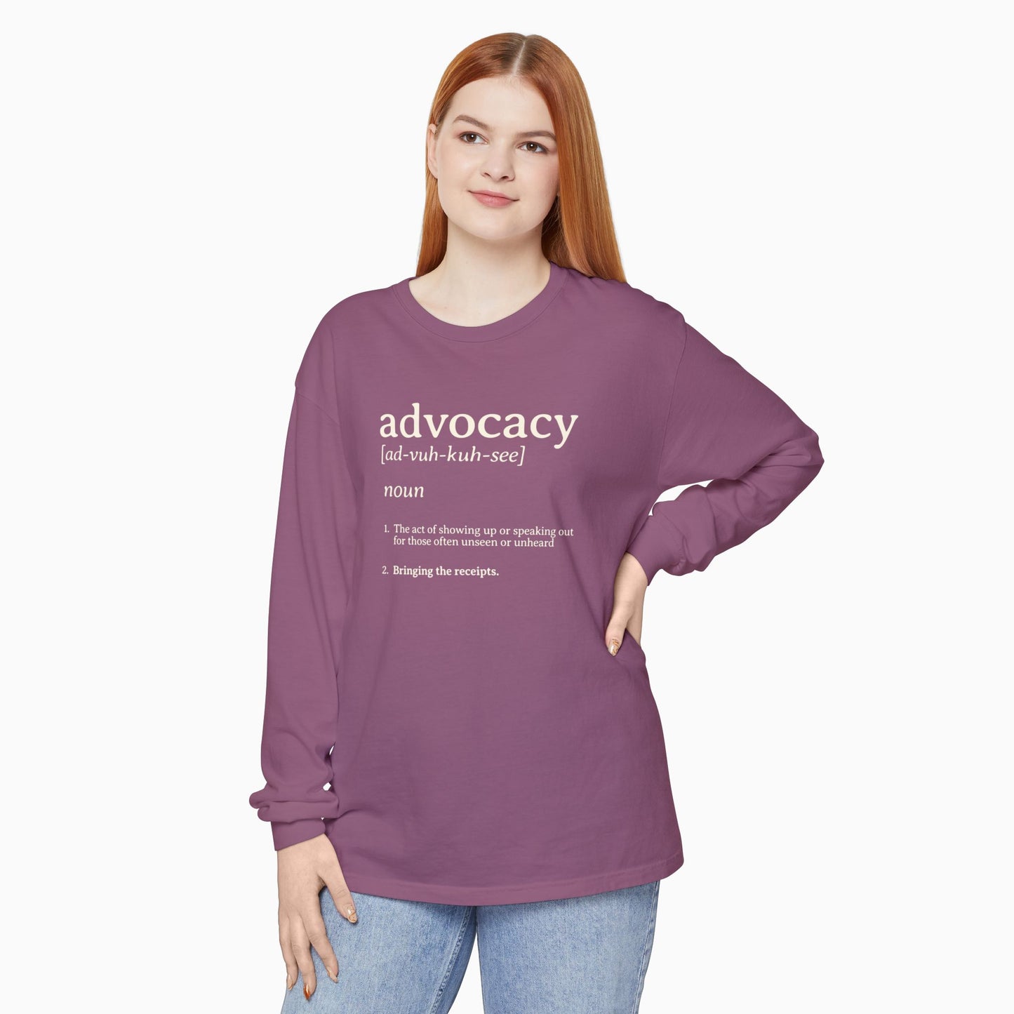 Advocacy Definition Comfort Colors Long Sleeve T-Shirt