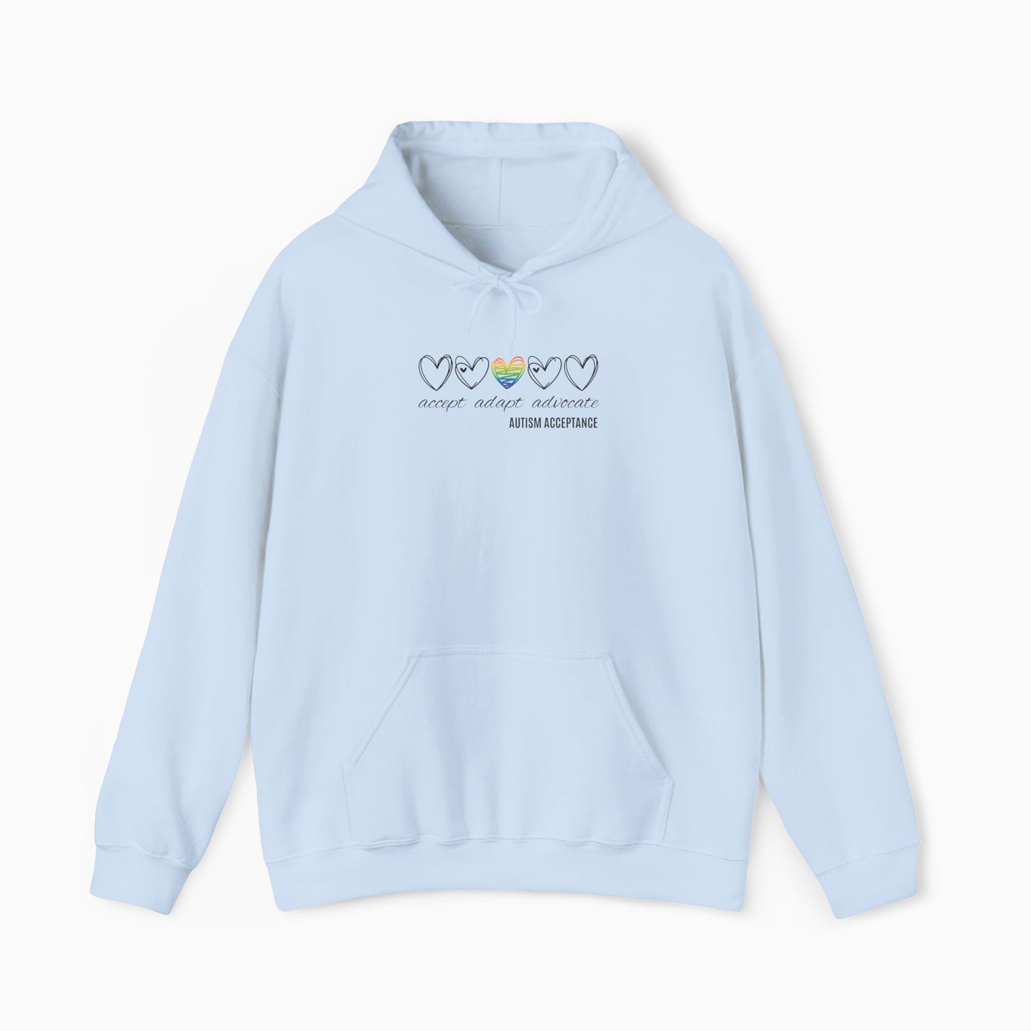 Accept Adapt Advocate Rainbow Love Heart Hoodie