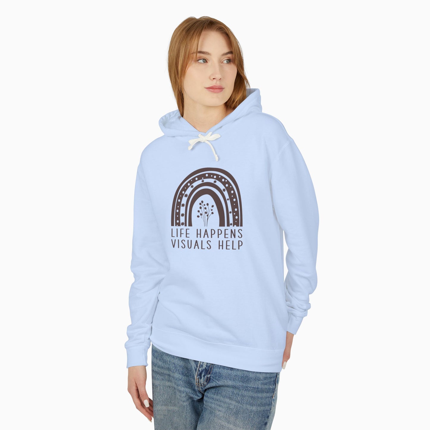 Life Happens Visuals Help Comfort Colors Lightweight Hoodie