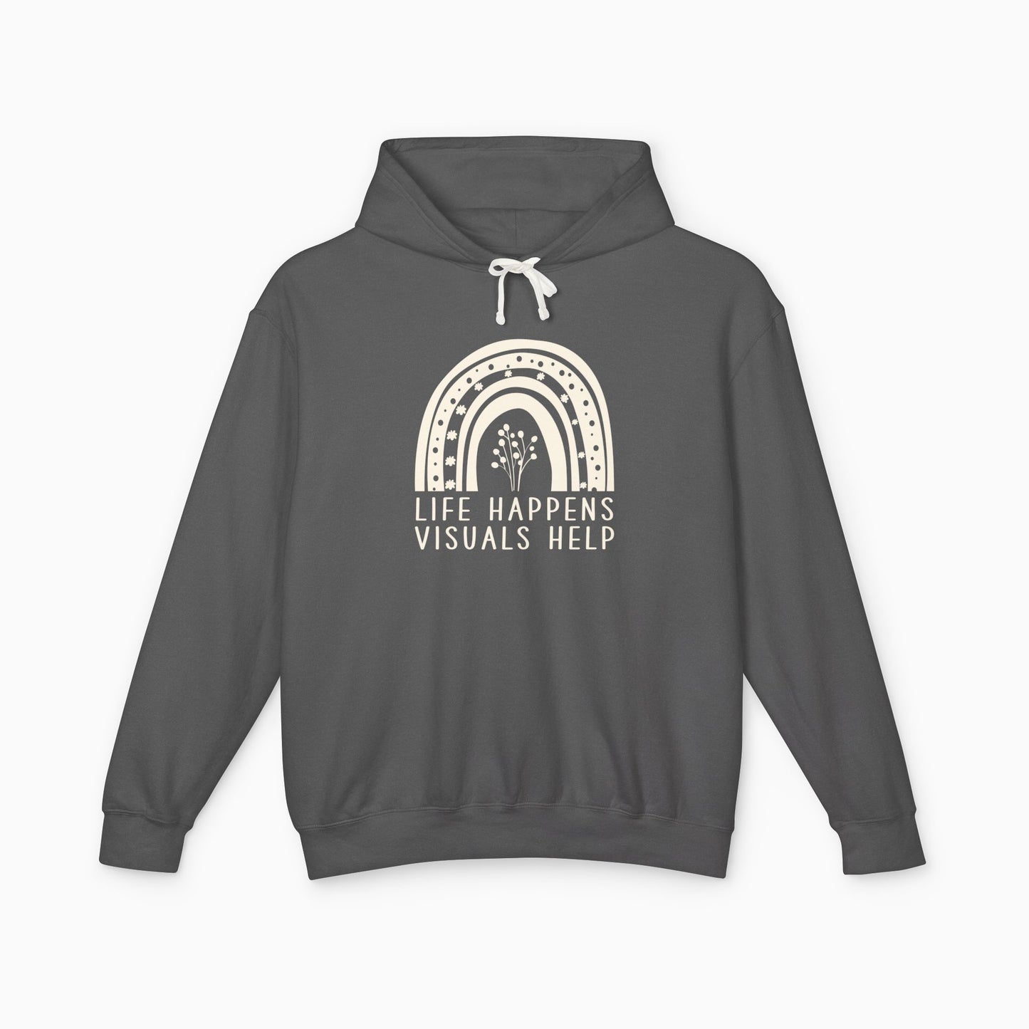 Life Happens Visuals Help Comfort Colors Lightweight Hoodie