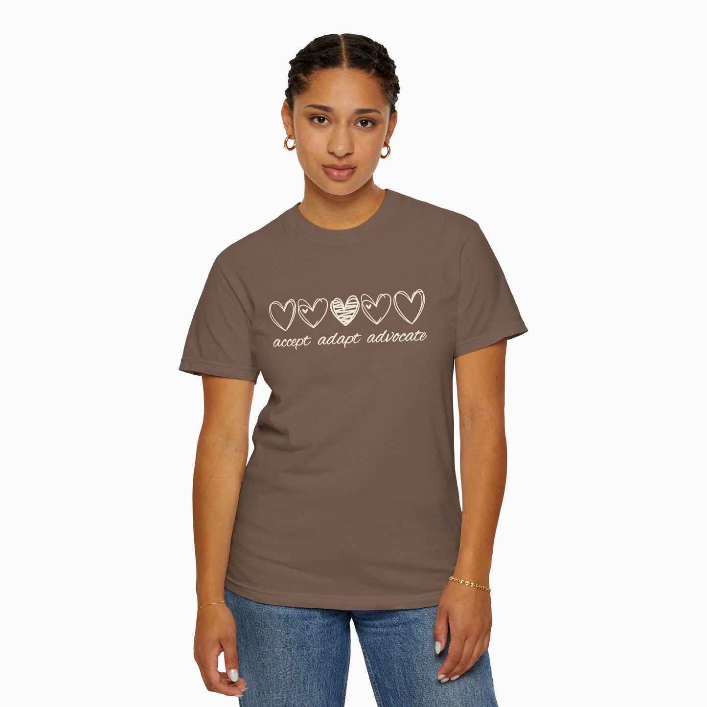 Accept Adapt Advocate Comfort Colors Tee