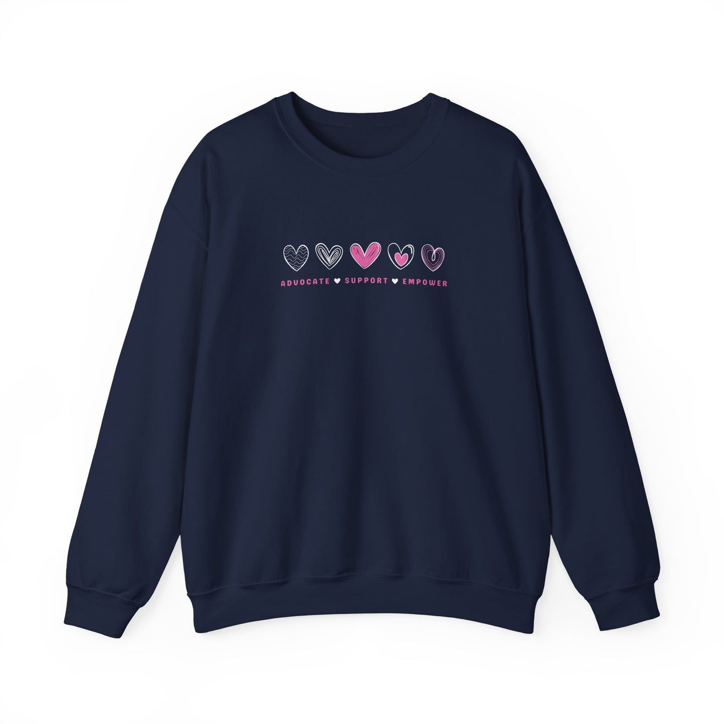 Advocate Support Empower Love Hearts Sweatshirt
