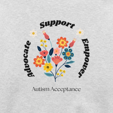 Advocate Support Empower Sweatshirt Ash sweatshirt, back design close-up