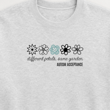 Different Petals Same Garden Flower Sketches Sweatshirt Ash sweatshirt, design close-up
