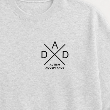 Autism Dad Cross Sweatshirt Ash sweatshirt, design close-up