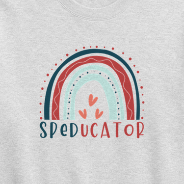 SPEDucator Boho Rainbow Sweatshirt Ash sweatshirt, design close-up