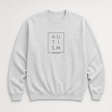 Autism Acceptance Box Sweatshirt Ash sweatshirt, front
