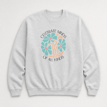 Celebrate Minds of All Kinds Sweatshirt Ash sweatshirt, front