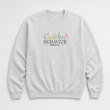 Behavior Therapist Floral Sweatshirt Ash sweatshirt, front