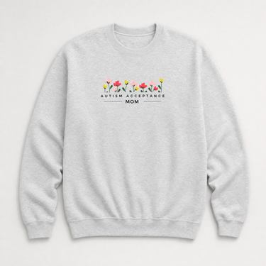 Autism Acceptance Mom Sweatshirt Ash sweatshirt, front