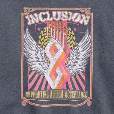Inclusion Tour Tag Free Sweatshirt Dark Heather sweatshirt, design close-up