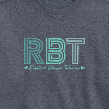 RBT Geometric Sweatshirt Dark Heather sweatshirt, design close-up