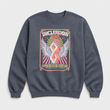 Inclusion Tour Tag Free Sweatshirt Dark Heather sweatshirt, front