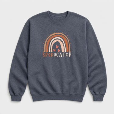 SPEDucator Boho Rainbow Sweatshirt Dark Heather sweatshirt, front
