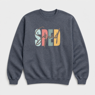 SPED Squad - Special Education Sweatshirt Dark Heather sweatshirt, front