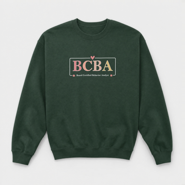 BCBA Outline Sweatshirt Forest Green sweatshirt, front