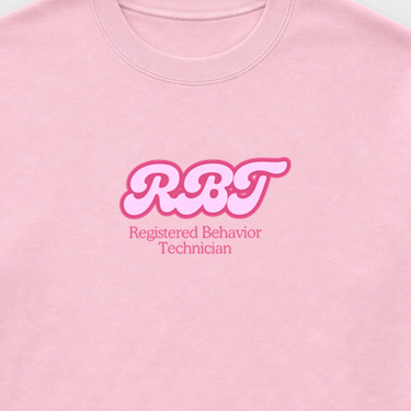 RBT Groovy Sweatshirt Light Pink sweatshirt, design close-up